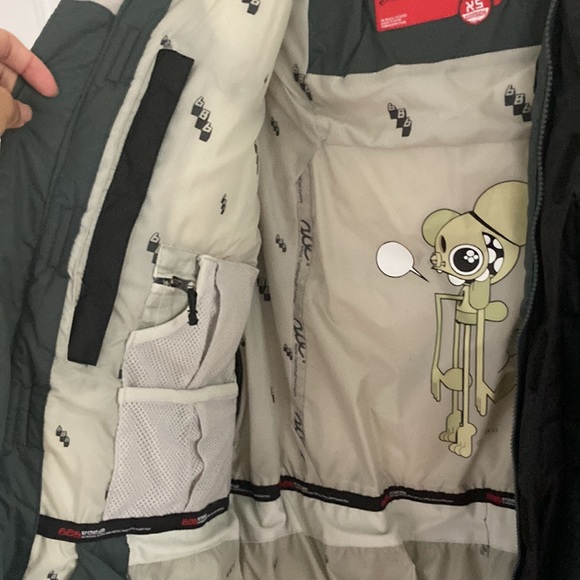 686 Faux fir lined hooded puffer snowboard jacket size XS extra small black gray - Picture 5 of 12